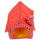 thumbnail image 3 of Casa para mascotas Ticfox Cama plegable Chimenea de ladrillo rojo Cama para Cachorros y gatos Rojo, 3 of 13