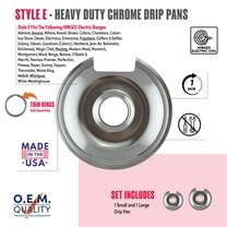 Range Kleen 10342X 1 Small and 1 Large Chrome Drip Pan Style "E"