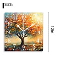 thumbnail image 2 of 12 Inch Wall Clock Battery Operated Silent Clock Decorative for Office, Kitchen, Outdoor, Living Room，Beautiful Colorful Autumn Tree Image, 2 of 4