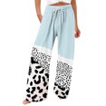 thumbnail image 2 of Mitancoo Palazzo Pants Women - Plus Size Casual High Waisted Color Block Flowy Lounge Pants with Pocket Multi-color Pants Size 4XL, 2 of 4