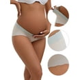 thumbnail image 3 of Unique Bargains Women's Low Waist Ice Silk Seamless Maternity Briefs S Beige, 3 of 6