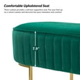 thumbnail image 5 of Velvet Upholstered Entryway Bench Bed Foot Stool with Horseshoe-shaped Metal Base Bedroom Green, 5 of 7