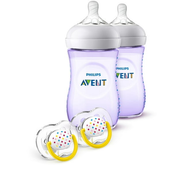 Philips Avent Natural Baby Bottle Gift Set, Purple, Female SCD113/23