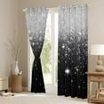 thumbnail image 3 of Feelyou Glitter Sequin Print Black Out Curtains for Female, Cartoon Dreamy Stars Print Curtains Pack of 2 (42x63 Each), Modern Fashion Bedroom Curtains, Curtains and Drapes Room Decor, 3 of 6