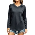 thumbnail image 6 of jjayotai Womens T Shirts Long Sleeve V Neck Basic Tee Curved Hem Tops Casual Loose Fitted Soft Fall Tops Outfits, 6 of 6