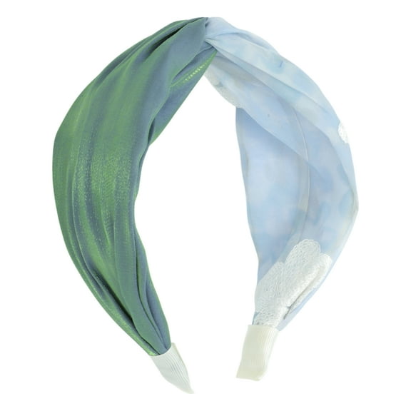 Unique Bargains 1 Pc Wide Tie Mesh Headbands for Women Blackish Green