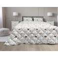 thumbnail image 1 of Forest Comforter & Sham Bedding Set, Rural Wildlife Pattern with Hedgehog and Fox in Watercolors Nature Theme, 3 pcs Duvet Set Microfiber Filling Quilt, 5 Sizes, Multicolor, by Ambesonne, 1 of 4