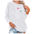 thumbnail image 2 of Qertyioot Pull d'Hiver Mode Femme Imprimé de Noël, Manches Longues Col Rond Chaud Ample Tendance Hauts Tricotés, 2 of 5