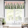 thumbnail image 5 of Christmas Tree Valances for Windows Winter Xmas Pine Tree Forest Snowflakes Pink Rod Pocket Curtain Valance Window Treatment Short Curtains for Kitchen Living Room, 60"x14", 5 of 5