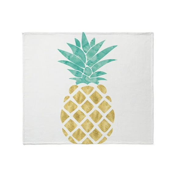 CafePress - Golden Pineapple Throw Blanket - Soft Fleece Throw Blanket, 50"x60" for All Ages