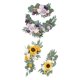thumbnail image 1 of Arco de boda rústico, corona de rosas, centro de mesa, guirnalda, flores artificiales hechas a mano Amarillo Azul Blanco, 1 of 9
