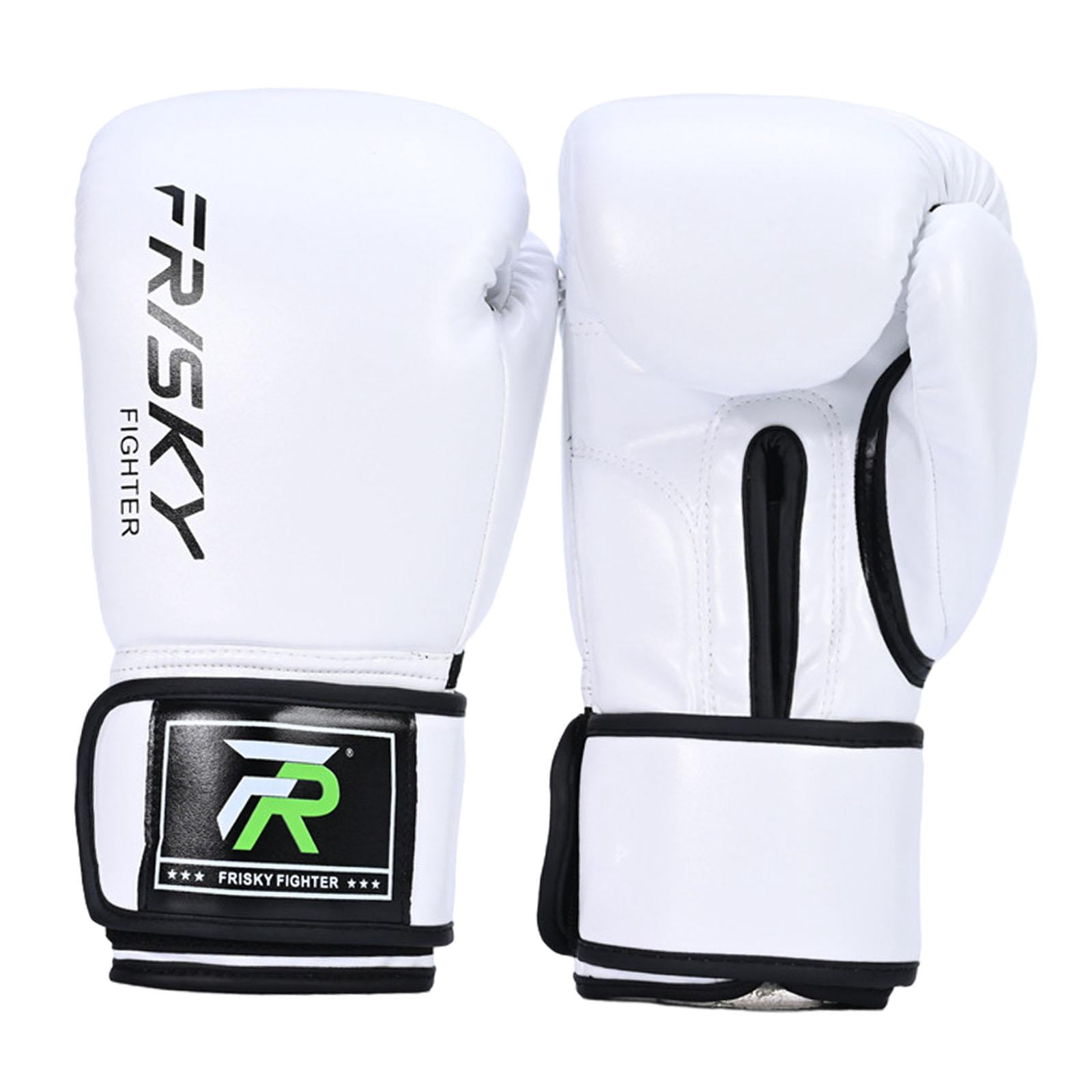 funtasica Boxing Gloves Boxing Equipment Kickboxing Gloves Punching Gloves Sparring Gloves for Sparring Karate Sanda, Workout Taekwondo white 10OZ