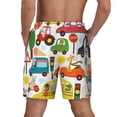 thumbnail image 2 of Lsque Mens Swim Trunks Transports with Animals Pattern - Bathing Suit Compression Liner - Beach Swim Shorts Swimwear - (S-3XL) - Stretch Quick Dry -XX-Large, 2 of 9