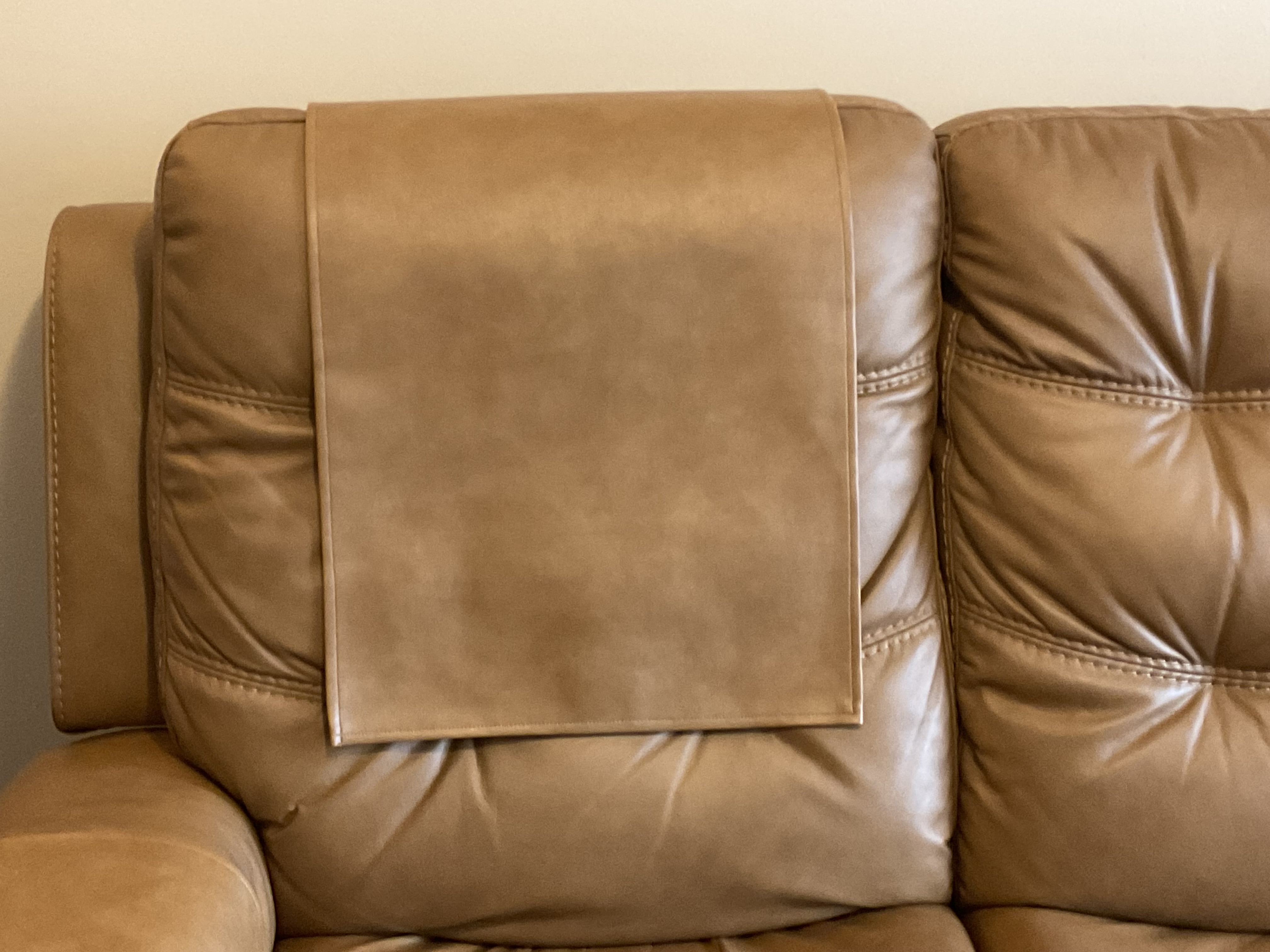 Headrest Cover for furniture Premium Vinyl Carmel color slipcover