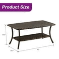 thumbnail image 5 of PARKWELL Outdoor Wicker Coffee Table Full Wicker Table Top Rattan Patio Coffee Table, Brown, 5 of 6