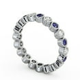 thumbnail image 2 of 1.50 Ct Unique Round Cut Genuine Diamond Blue Sapphire Full Eternity Band for Engagement 14K White Gold Size 9.5, 2 of 7