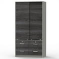 thumbnail image 2 of Better Home Products Sarah Modern Wood Double Sliding Door Armoire in Gray, 2 of 4