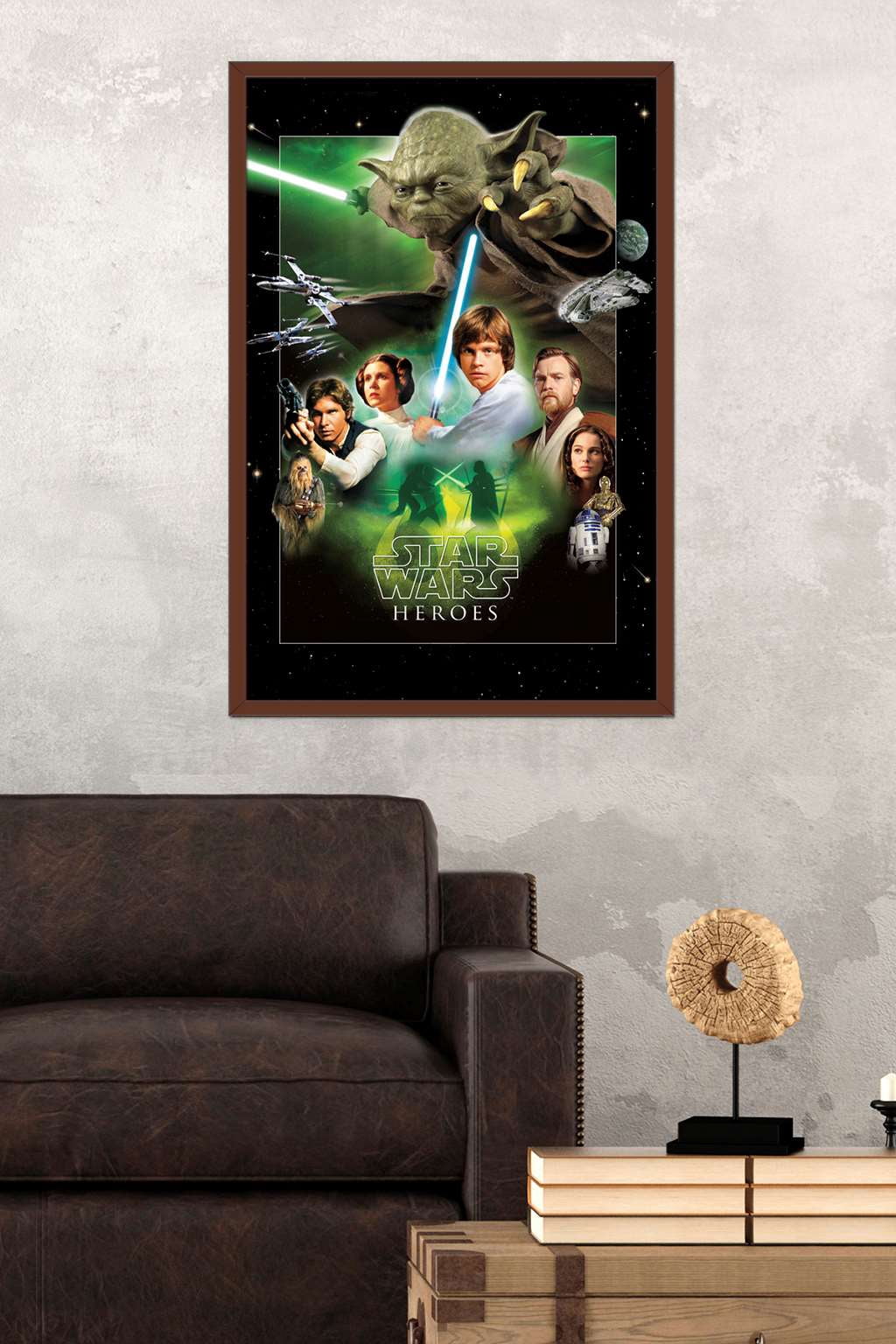 Star Wars: Saga - Heroes Wall Poster, 22.375" x 34", Framed