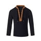 thumbnail image 4 of Blusa y camisa de manga larga con cuello alto para hombre, estilo casual, a la moda, de color sólido, transpirable, de manga larga, con cuello alto y cordón, blusa de poliéster para hombre, 4 of 6