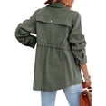 thumbnail image 3 of Langwyqu Spring Fall Women Turn-Down Collar Casual Jacket Zipper Coat With Pocket, 3 of 4