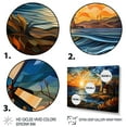 thumbnail image 3 of Designart "Sunset Glow at Windmill Coastal Retreat I" Architecture Framed Wall Art - Industrial Blue Wind Turbines Living Room Framed Canvas Art, 3 of 6