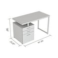 thumbnail image 5 of Safdie & Co. Computer Desk 47.25L Dark Taupe 3 Drawers Silver Metal, 5 of 5