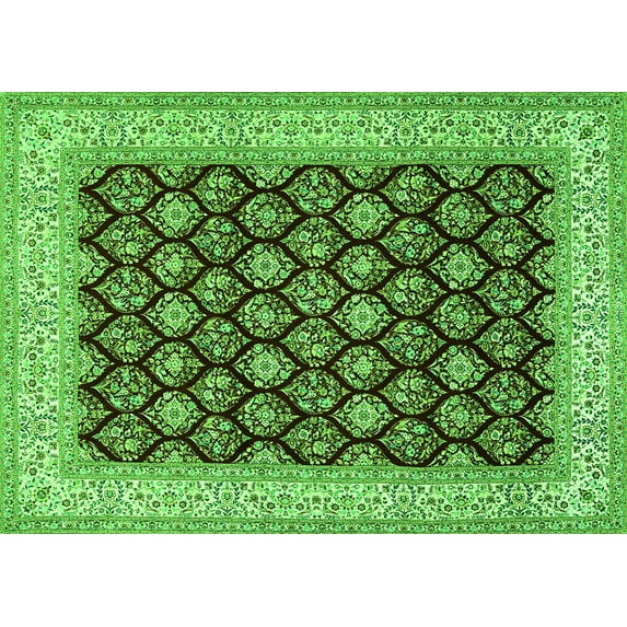 Ahgly Company Indoor Rectangle Persian Green Traditional Area Rugs, 8' x 12'