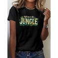 thumbnail image 6 of Jungle Print Short Sleeve Crew Neck T-Shirt, Breathable Casual Spring Summer Top for Women, 6 of 6