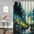 thumbnail image 2 of Shiartex Fantasy Art Printed Shower Curtain with Hooks, Sustainable Polyester Fiber Washable Bathroom Decor Curtain, Chic Modern Design, Various Sizes 36x72, 2 of 7