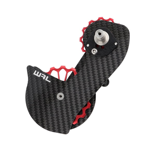 Cojinete de cerámica Toystoory polea ligera jaula de cambio trasero Kit de rueda de guía impermeable Negro/Rojo SD4s