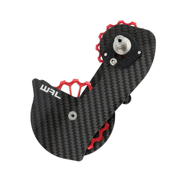 Oversized Ceramic Bearing Rustproof Pulley Rear Derailleur Cage Wear-resistant Hub Guide Wheel Kit Bike Accessories Outdoor Black/Red SD4s