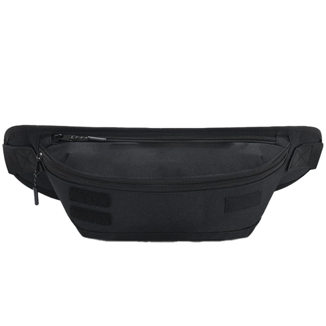 Hukapapa Riñonera para exteriores Riñonera de viaje de poliéster impermeable de gran capacidad con hombro colgado en la cintura negro
