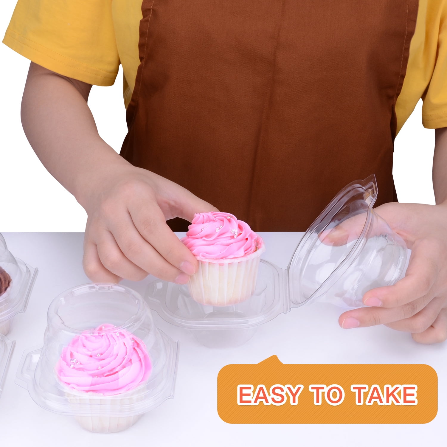 6 Cavity Stackable Cupcake Container with Extra Deep Dome - 50