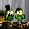 thumbnail image 6 of St.Patrick's Day Glowing Green Bird, St.Patrick's Day Birds Decor, Lighted Fabric Bird Figurines with Hat & Leaf Clovers, Tabletop Standing Bird Ornaments, for Home Kitchen Table Window, 6 of 7
