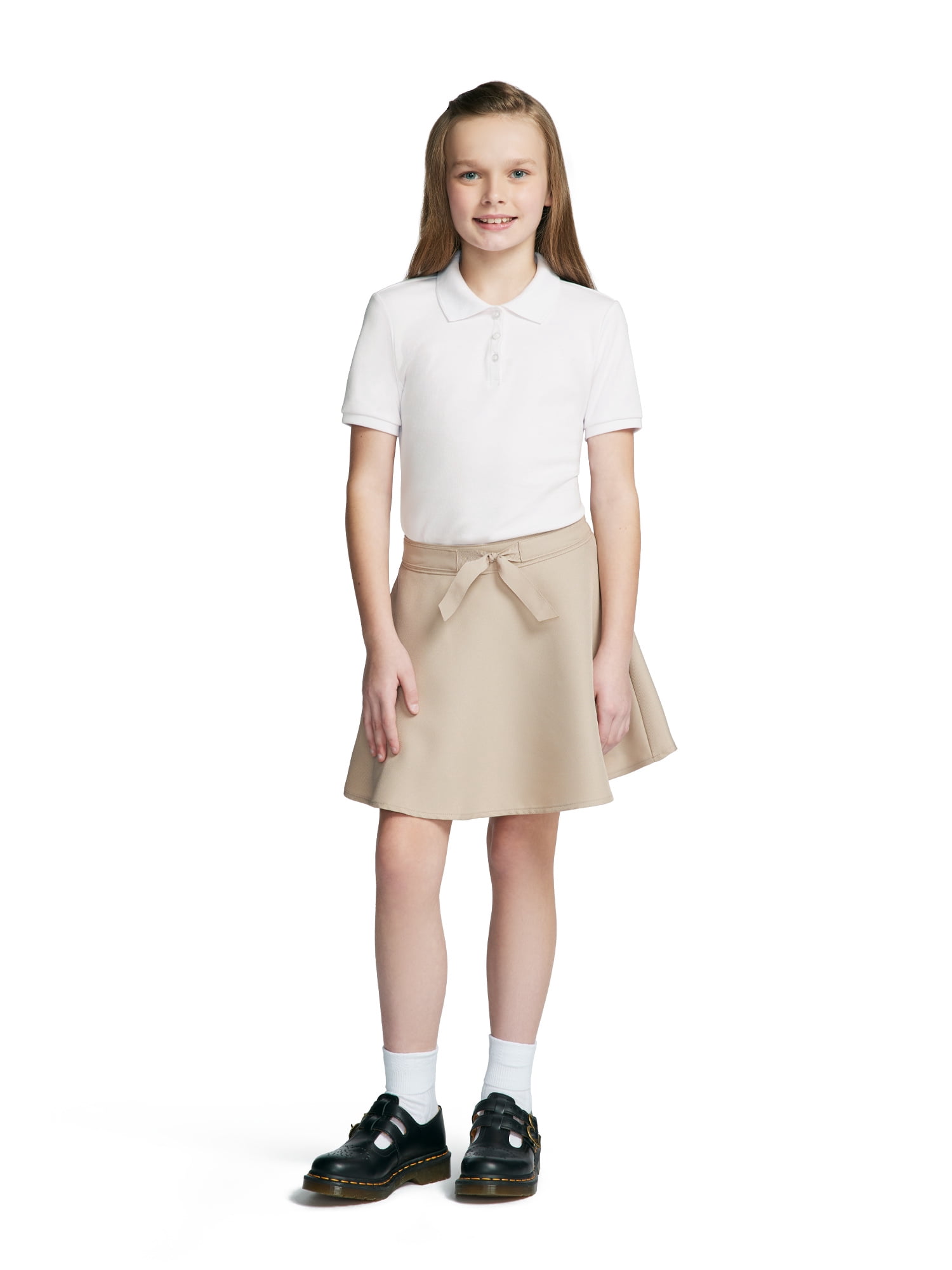 Wonder Nation Girls Polo Shirt with Short Sleeves, Sizes XS-XXL