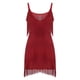 thumbnail image 3 of Elegante vestido sexy con flecos para fiesta en discoteca, minivestido de fiesta de graduación, vestido de color liso con cuello en V para mujer, elegante vestido de noche de verano, 3 of 4