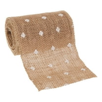 Love, Laugh, Craft Natural Jute Burlap Ribbon, 5"W x 3-Yd, 4-Pk, Precut, Beige/White