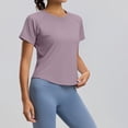 thumbnail image 4 of Fsgntruao Haut de Sport à Manches Courtes pour Femmes, Col Rond, Yoga, Respirant, Coupe Ample, 4 of 9
