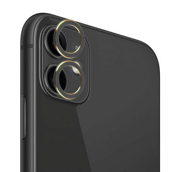 Apple iPhone 11 /6.1" [2 Pack] Metal Frame Camera Lens Tempered Glass Screen Protector Back Rear Camera Lens, High Definition Clear Anti-Scratch [BLACK] for Apple iPhone 11 [6.1 inch]