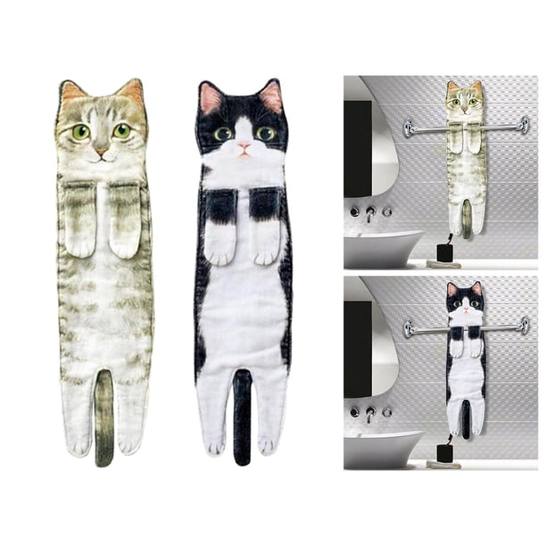 Washcloths,Hand Towels Funny Cat Washcloths Face Towels,Bathroom Kitchen Hanging Towels Absorbent Soft,Cute Cat Home Decor Dishtowel Dish Towels,Decorative Kitchen Towels Tea Towels Style B C perfecl Paños