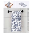 thumbnail image 6 of Blue Flower Towel Set of 3, Soft Microfiber Bath Towels, Hand Towel, Washcloths, Spring Leaf Vintage Farmhouse Boho Plant Quick-Dry Absorbent Towels for Bathroom Kitchen Hotel Beach Gym Spa, 6 of 7