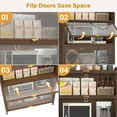 thumbnail image 4 of Homy Casa 44" Tall Storage Cabinet with Flip-Up Doors, Slim Vertical Organizer for Entryway and Dining Room, 4 of 9