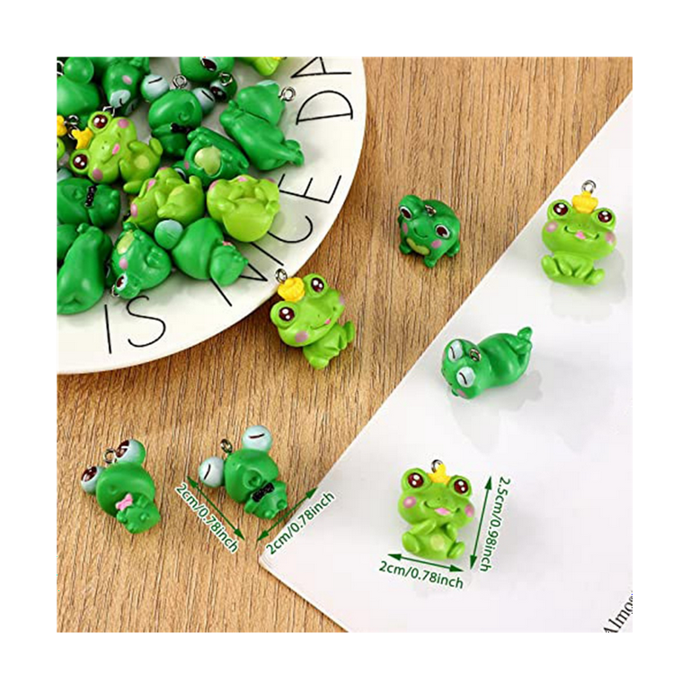 48 Pcs Frog Charms For Jewelry Making Bulk Cute Animal Pendants Green Frog  Keychain Charms Small Jewelry Making Charms