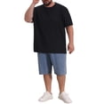 thumbnail image 2 of INSPIRE CHIC Men's Big & Tall Mesh Breathable Crew Neck Short Sleeve Solid Textured T-Shirts 6XL Black, 2 of 3