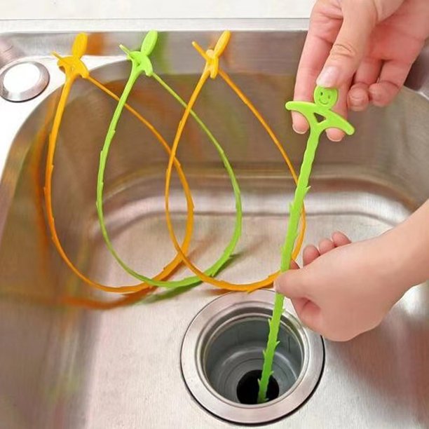 serpiente de fregadero, serpiente de pelo de plástico, removedor de pelo de drenaje para alcantarillado, cocina, ba?o de fregadero, conveniente removedor de obstrucciones de drenaje de cabello