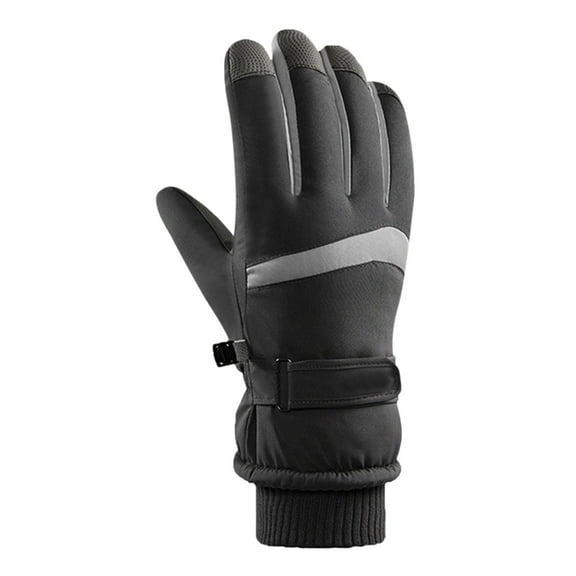 Breezora Men Thermal Warm Gloves with Slip Screen Technology Waterproof Windproof for Winter Sports Bicycle Riding and Outdoor Activities Black