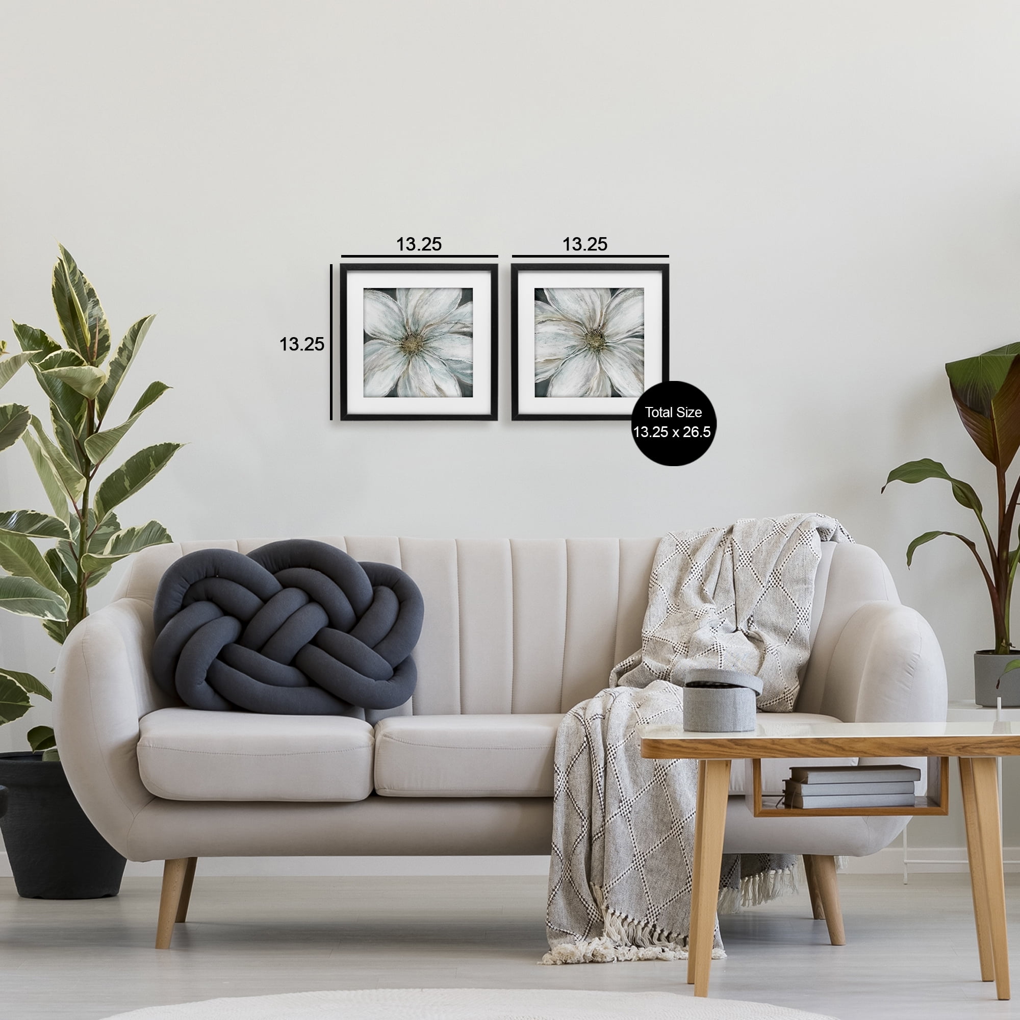 Stupell Industries Soft White Blossoms Closeup 2 Piece Black Framed Print Under Glass Set, design by Carol Robinson