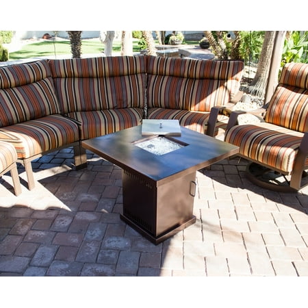 AZ Patio Heaters Outdoor Conventional Propane Fire Pit in Hammered