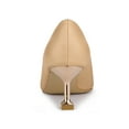 thumbnail image 2 of BLISSFUL STEP Escarpins pour Femmes Bout Pointu Talon Aiguille à Enfiler Talon Moyen Chaussures Nude 8.5, 2 of 7
