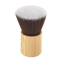 HHBEAUTY Small Bamboo Flat Kabuki Foundation Brush - Flat Top Makeup Brush for Foundation Blending Liquid Cream Mineral Powder with Dense Bristles, Cruelty-Free